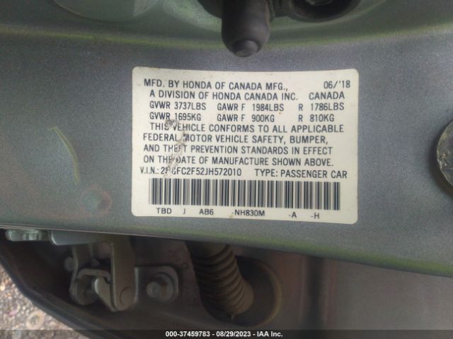 2HGFC2F52JH572010 Honda Civic Sedan Lx