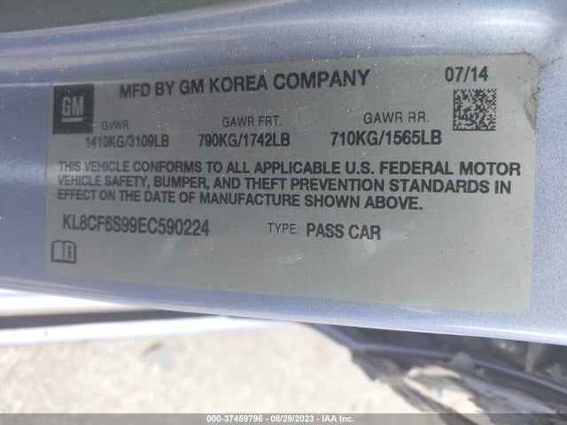 Chevrolet Spark Lt 2014 KL8CF6S99EC590224 Image 9