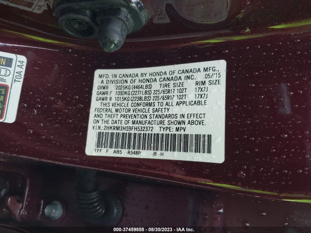 Honda CR-V EX 2015 2HKRM3H59FH532372 Image 9