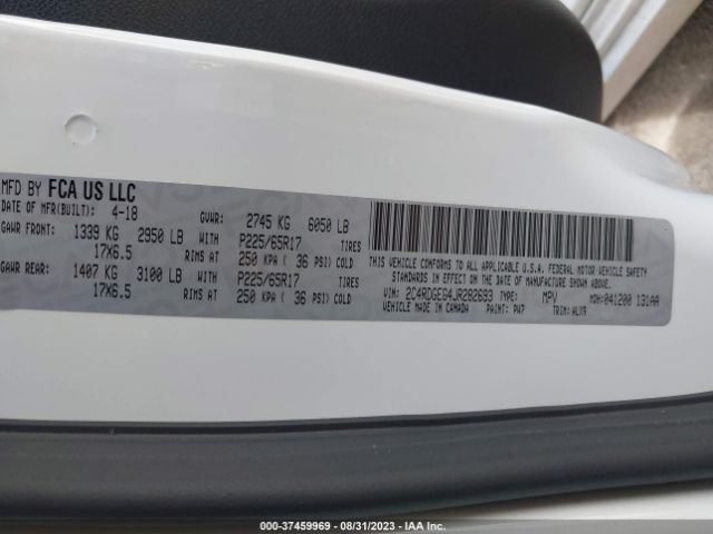 2C4RDGEG4JR282693 Dodge Grand Caravan Gt