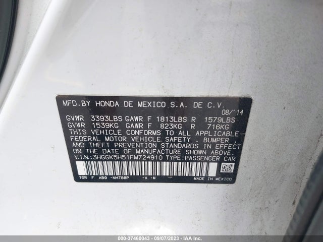 Honda FIT LX 2015 3HGGK5H51FM724910 Image 9