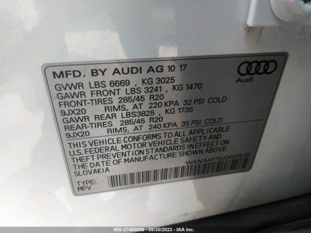 WA1VAAF70JD020573 Audi Q7 Prestige