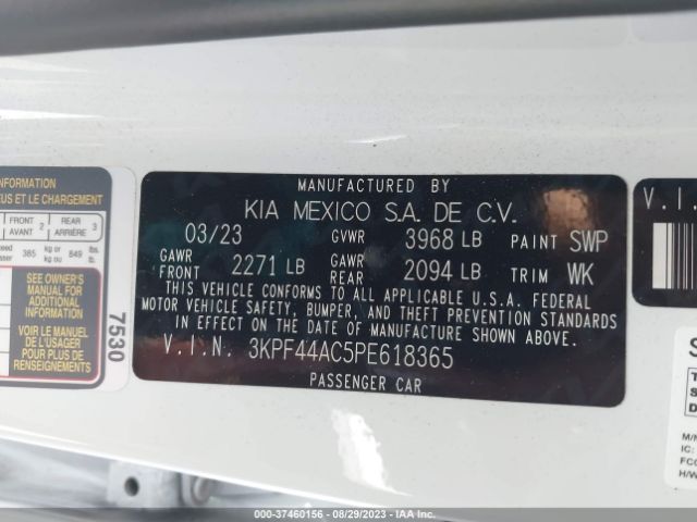 3KPF44AC5PE618365 KIA FORTE GT