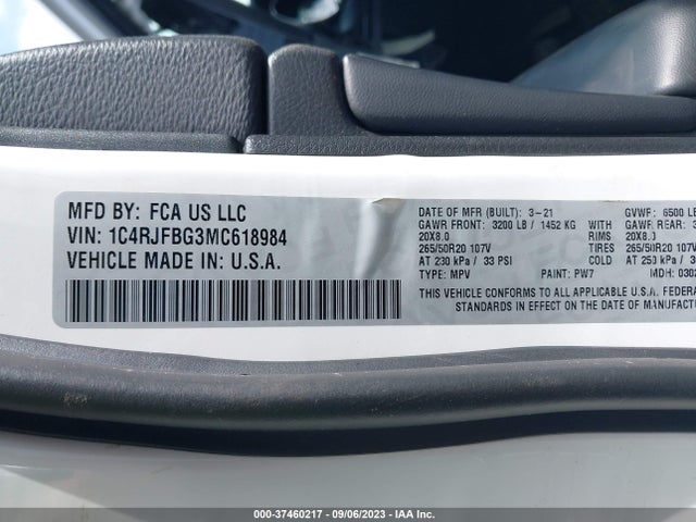 Jeep Grand Cherokee 80th Anniversary 2021 1C4RJFBG3MC618984 Image 9