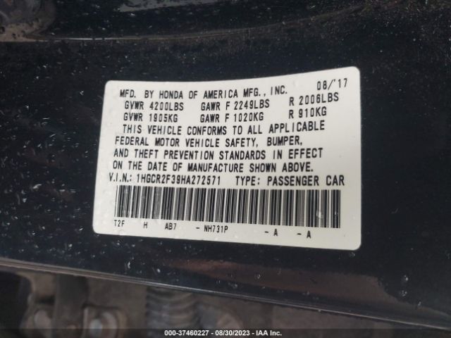 1HGCR2F39HA272571 Honda Accord Sedan Lx