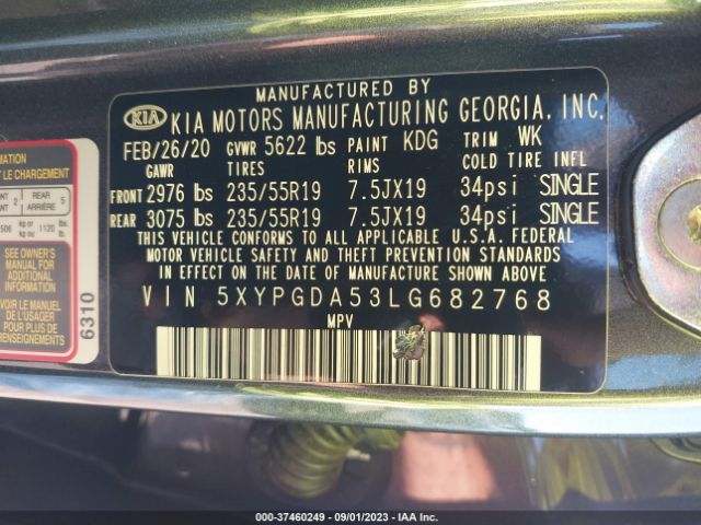 5XYPGDA53LG682768 KIA Sorento S V6