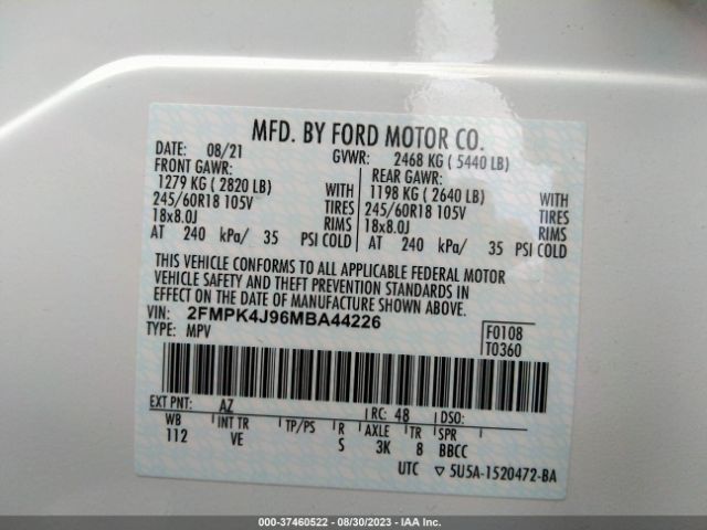 2FMPK4J96MBA44226 Ford Edge Sel/st-line