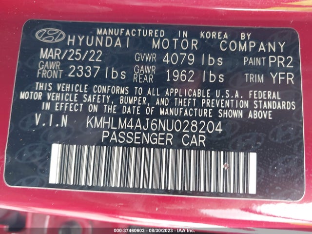 Hyundai Elantra Hybrid Blue 2022 KMHLM4AJ6NU028204 Image 9