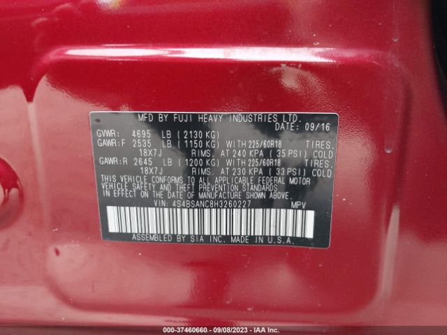4S4BSANC8H3260227 Subaru Outback Limited