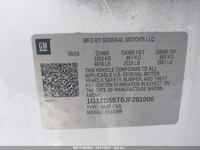 Chevrolet MALIBU LT 2018 1G1ZD5ST0JF261006 Image 9