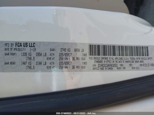 2C4RDGCG0KR632521 Dodge Grand Caravan Sxt
