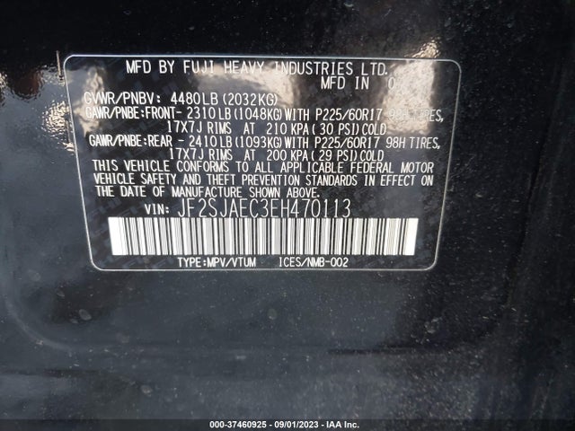 JF2SJAEC3EH470113 Subaru Forester 2.5i Premium