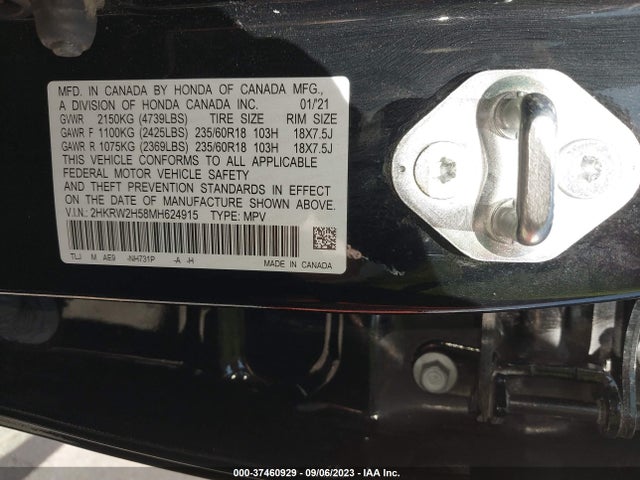 Honda CR-V EX 2021 2HKRW2H58MH624915 Image 9