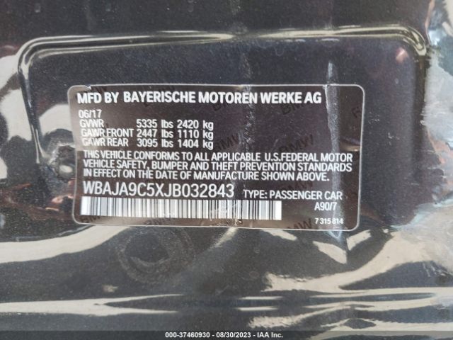 WBAJA9C5XJB032843 BMW 5 Series 530e Iperformance