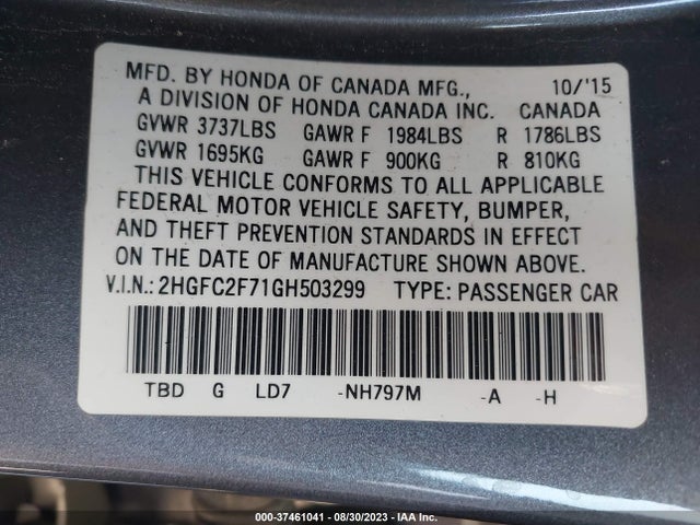 Honda Civic Sedan Ex 2016 2HGFC2F71GH503299 Image 15