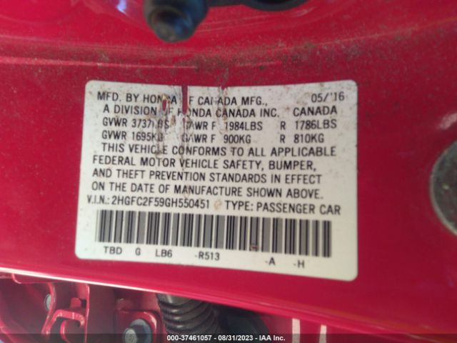 2HGFC2F59GH550451 Honda Civic Sedan Lx