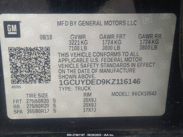Chevrolet Silverado 1500 Lt 2019 1GCUYDED9KZ116146 Image 9
