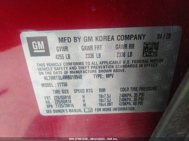 Chevrolet Trailblazer Rs 2021 KL79MTSL4MB019940 Image 9