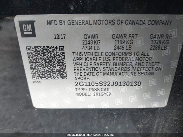 Chevrolet IMPALA LT 2018 2G1105S32J9130130 Image 15