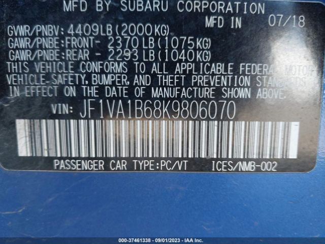 JF1VA1B68K9806070 Subaru Wrx Premium