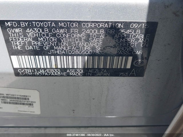 JTHBA1D28G5007832 Lexus IS 200T