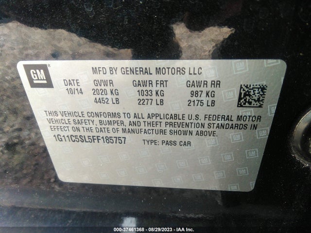Chevrolet MALIBU LT 2015 1G11C5SL5FF185757 Image 9