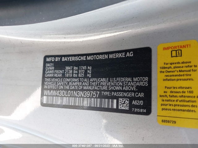 2022 Mini Roadster, VIN: WMW43DL01N3N39757