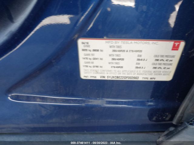5YJXCBE22GF002663 Tesla Model X 70d/90d/75d/60d/p100d