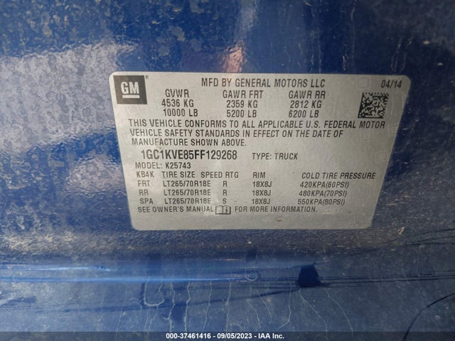 Chevrolet Silverado 2500hd Lt 2015 1GC1KVE85FF129268 Image 9