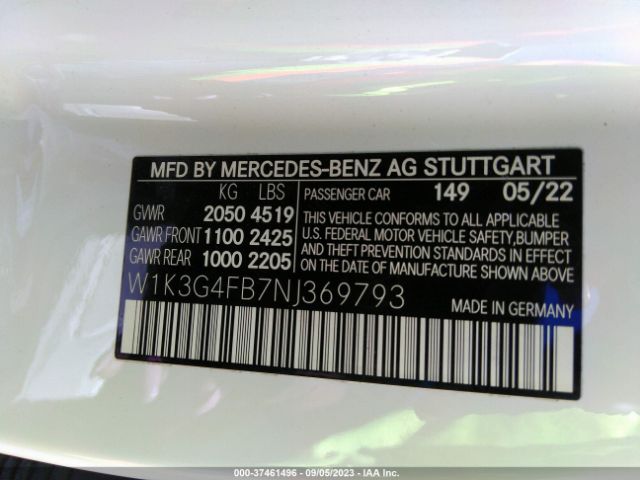W1K3G4FB7NJ369793 Mercedes-Benz A-class A 220