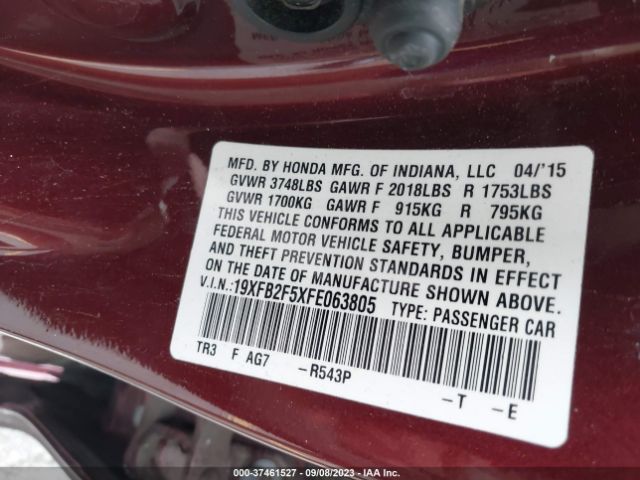 19XFB2F5XFE063805 Honda Civic Sedan Lx