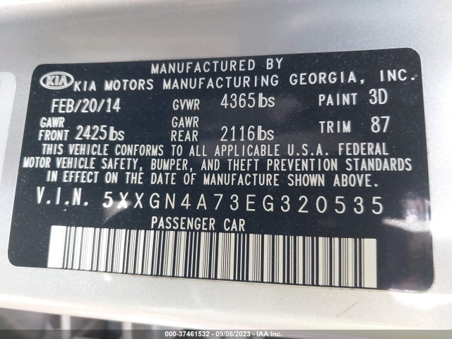 KIA OPTIMA EX 2014 5XXGN4A73EG320535 Image 9