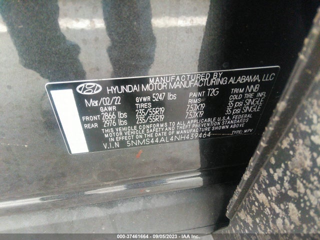 Hyundai Santa Fe Limited 2022 5NMS44AL4NH439464 Image 9