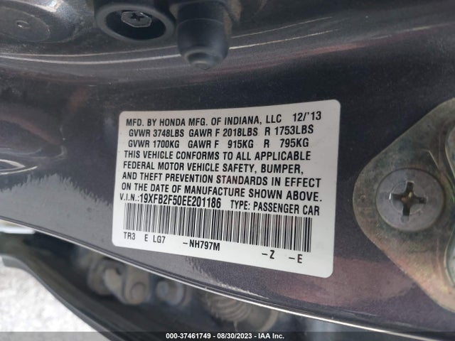 Honda Civic Sedan Lx 2014 19XFB2F50EE201186 Image 9