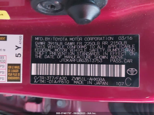 Toyota Prius Four 2016 JTDKARFU8G3513753 Image 9