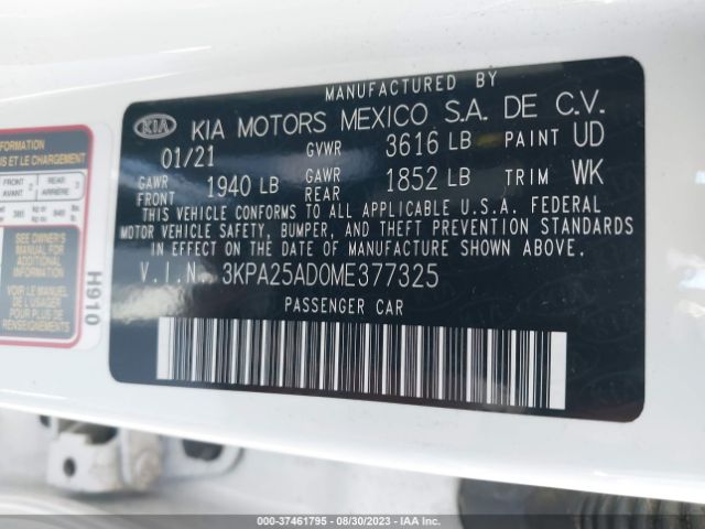 3KPA25AD0ME377325 KIA Rio 5-door S