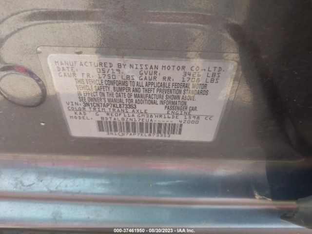 3N1CN7AP7KL873353 Nissan Versa Sedan Sv