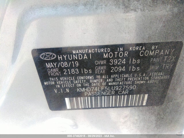 Hyundai ELANTRA SE 2020 KMHD74LF5LU927590 Image 9