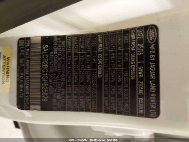 2016 LAND ROVER DISCOVERY SPORT SALCR2BG1GH625679 Photo 8