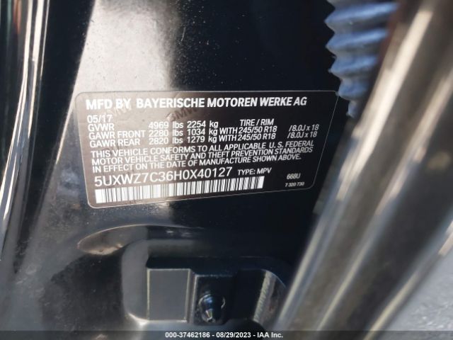 5UXWZ7C36H0X40127 BMW X3 Sdrive28i