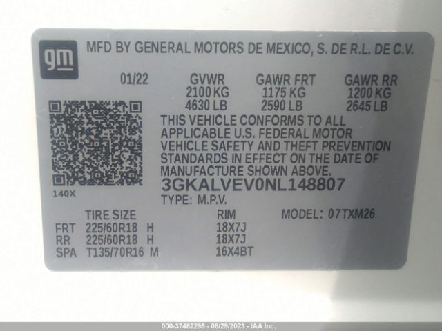 3GKALVEV0NL148807 GMC Terrain Slt