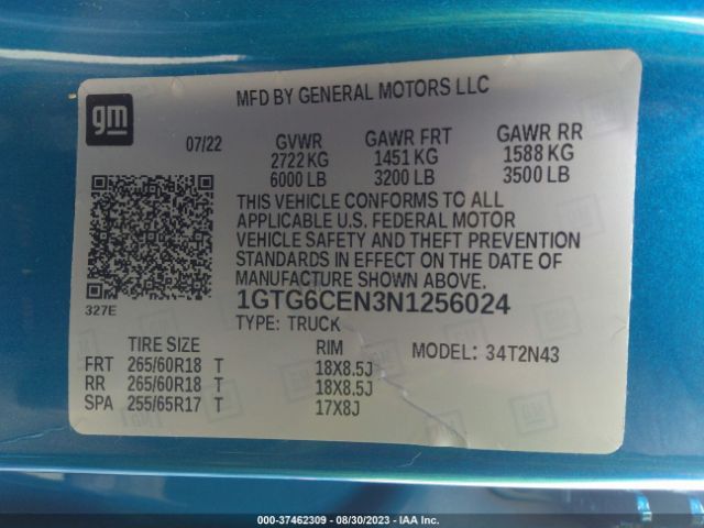 1GTG6CEN3N1256024 GMC Canyon 4wd  Short Box Elevation