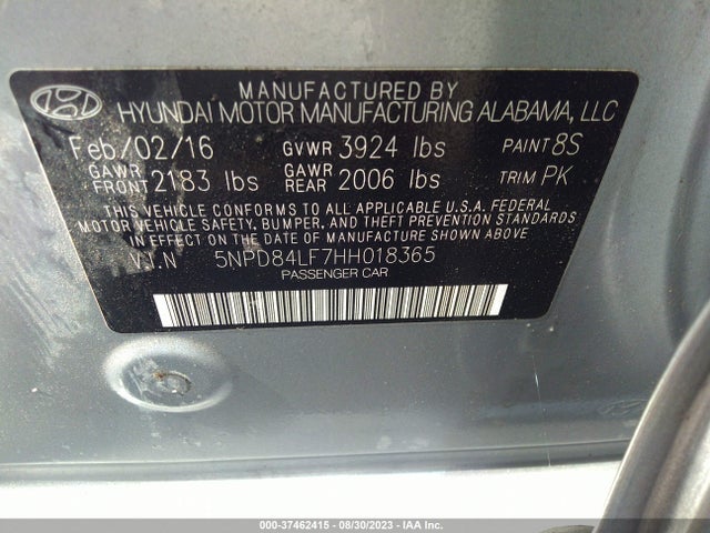 Hyundai ELANTRA SE 2017 5NPD84LF7HH018365 Image 9