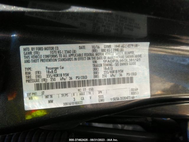 1FADP3L98GL381121 Ford FOCUS ST