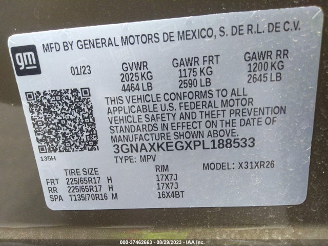 Chevrolet EQUINOX LT 2023 3GNAXKEGXPL188533 Image 9
