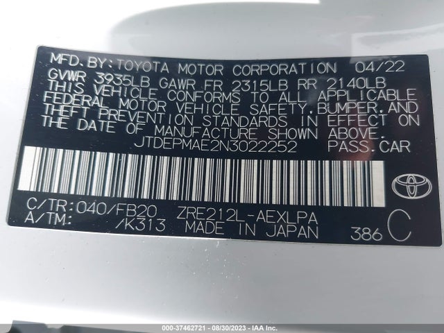 Toyota COROLLA LE 2022 JTDEPMAE2N3022252 Image 15