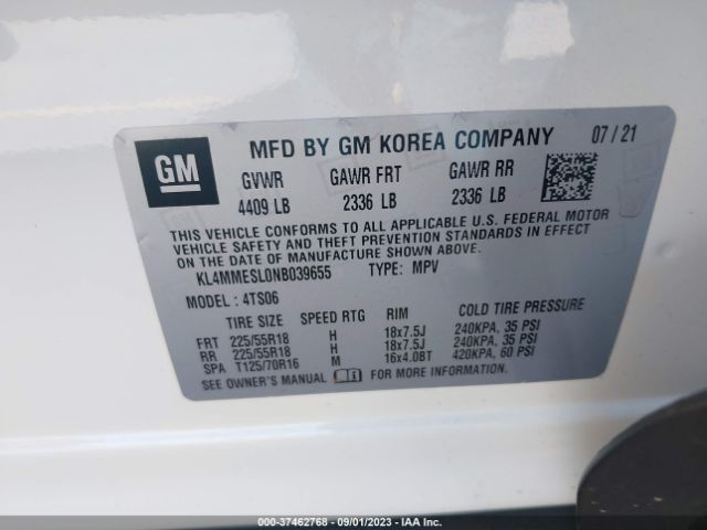 KL4MMESL0NB039655 Buick Encore Gx Select