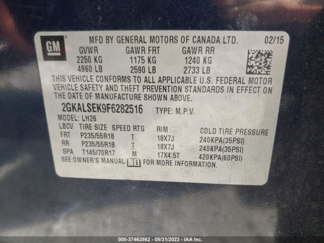2GKALSEK9F6282516 GMC Terrain Slt