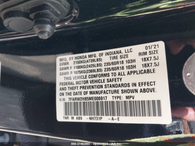 7FARW2H85ME006917 Honda Cr-v Ex-l