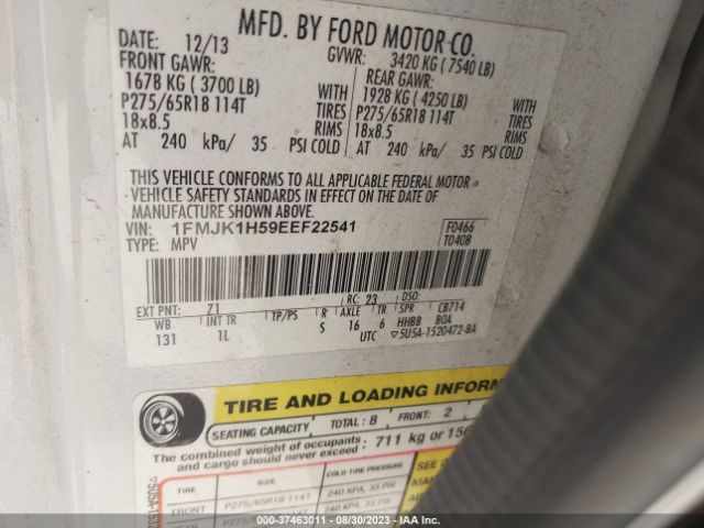 1FMJK1H59EEF22541 Ford Expedition El Xlt